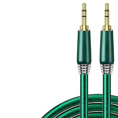HiFi Silver Plated 3.5mm AUX Audio Cable Male to Male Cellphone Computer Dedicated Amplifier Car Headphone Cables(Emerald 3.5 TRRS,5m)
