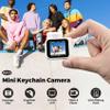 Small Digital Camera Keychain with Flash Light 1080p Tiny Camera Mini Retro Micro 1.4 in LCD Screen 32GB Card Charging Base Compact Portable Recorder for Travel Study Recording (White) view 2