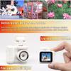 Small Digital Camera Keychain with Flash Light 1080p Tiny Camera Mini Retro Micro 1.4 in LCD Screen 32GB Card Charging Base Compact Portable Recorder for Travel Study Recording (White) view 4