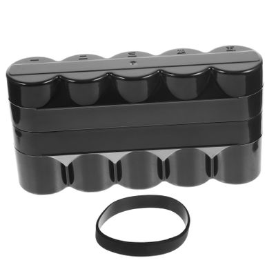Homoyoyo 5-Pack Black Plastic Film Storage Box with Silicone Bands for Film Rolls - Desktop Organizer