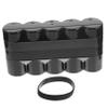 Homoyoyo 5-Pack Black Plastic Film Storage Box with Silicone Bands for Film Rolls - Desktop Organizer view 1