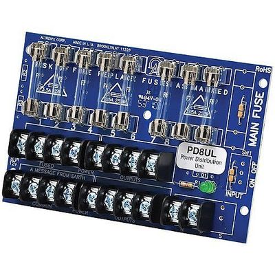PD8UL UL-Listed Power Distribution Module, Fused Outputs up to 28VAC/VDC, Board