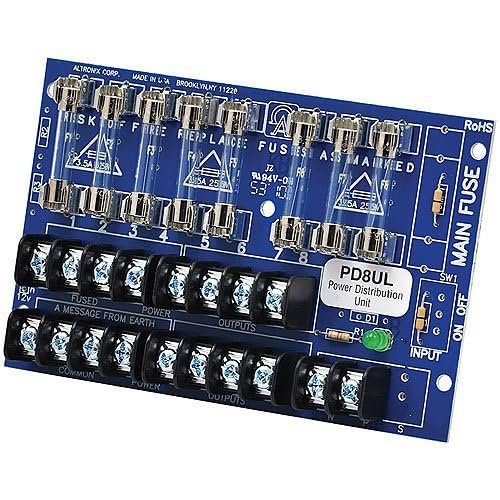 PD8UL UL-Listed Power Distribution Module, Fused Outputs up to 28VAC/VDC, Board