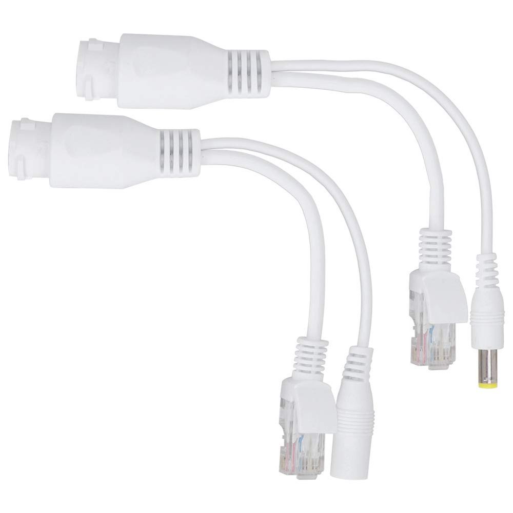 Akozon Akozon 12V Passive Power Over Ethernet POE Adapter Splitter Injector Cable, Design for IP Cameras and Wireless Access Points (White)