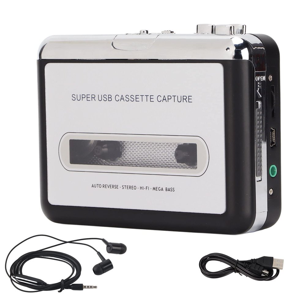 EC218 Portable Tape to MP3 Converter USB Cassette Player for Laptop PC and MAC