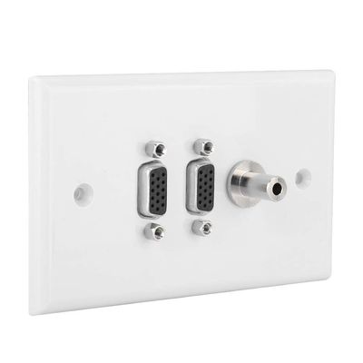 2 VGA Port 3.5 Female Wall Plate Panel for Home Theater Installation