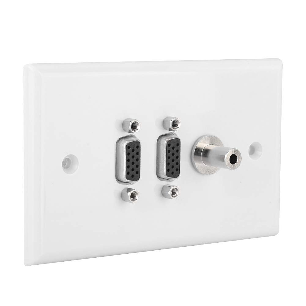 2 VGA Port 3.5 Female Wall Plate Panel for Home Theater Installation