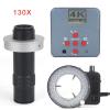 Microscope Kit 48MP 4K HDMI USB Industrial Digital Video Microscope Camera Zoom 130X C-Mount Lens Microscope Lens Adapters(B NO Stand) view 2