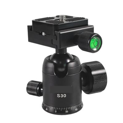 Red Tripod Head Camera Video Ball Head Mount 360 Degree Panoramic Universal Ballhead for Tripod Monopod(S30 Black)