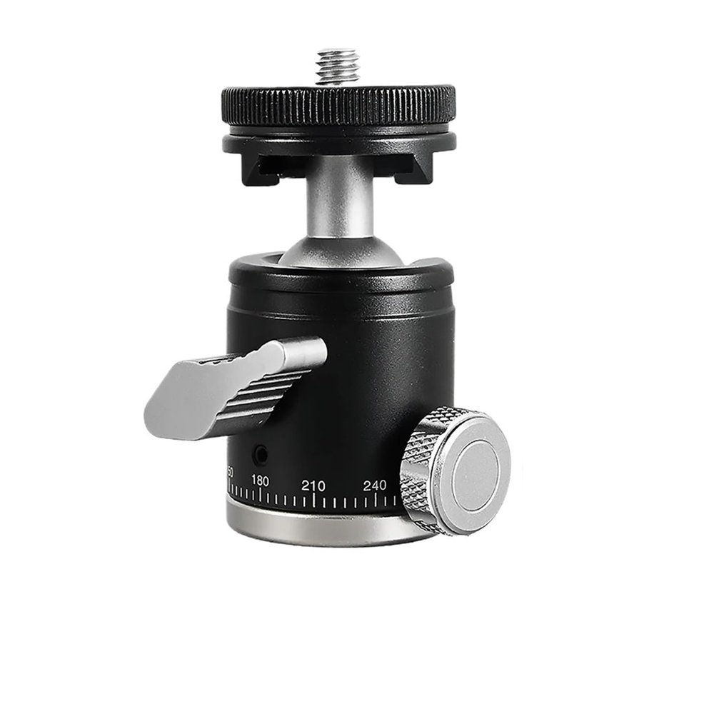 K19 Mi/ni Cold Shoe Ball Head Dual Use 1/4 Screw Cold Shoe Aluminum Alloy for Camera Phone Speedlite Tripod Selfie Stick(K18A)