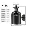 K19 Mi/ni Cold Shoe Ball Head Dual Use 1/4 Screw Cold Shoe Aluminum Alloy for Camera Phone Speedlite Tripod Selfie Stick(K18A) view 2