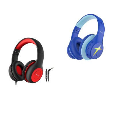 EarFun K1 Kids Headphones with Microphone, 85/94dB Volume Limit Portable Headphone with Shareport K4 Kids Bluetooth Headphone, Wireless Headphones with LED Lights