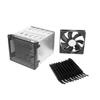 Balacoo 1 Set Cage LED Light Bar Hard Drive Enclosure Station Power Strip Circuit Board Plug Rail Converter Adapter Rack Bracket Hard Drive Bracket Outlet Aluminum Alloy Silver view 1