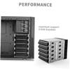 Balacoo 1 Set Cage LED Light Bar Hard Drive Enclosure Station Power Strip Circuit Board Plug Rail Converter Adapter Rack Bracket Hard Drive Bracket Outlet Aluminum Alloy Silver view 3