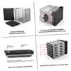 Balacoo 1 Set Cage LED Light Bar Hard Drive Enclosure Station Power Strip Circuit Board Plug Rail Converter Adapter Rack Bracket Hard Drive Bracket Outlet Aluminum Alloy Silver view 4