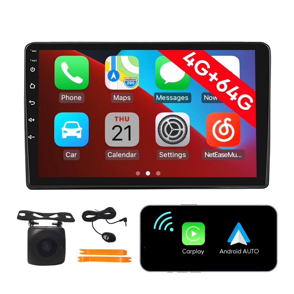 [4G 64G] Android Car Stereo FM Radio Carplay Android Auto 9" Touchscreen Headunit Media Player with Backup Camera for Benz W209 W203 W168 W463 CLK CL-C