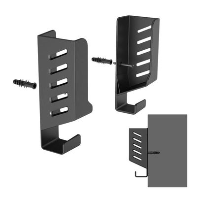 WANGHAI2024M Laptop Stand Wall Laptop Mount Bracket, Under Desk Laptop Mount Holder, Space Saving, Adhesive & Screws Laptop Mount(Black)