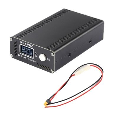 L6AS0F7 Micro PA50+ (PA50 Plus) 50W 1.3inch OLED Screen Shortwave HF Power Amplifier SWR Meter LPF Filter