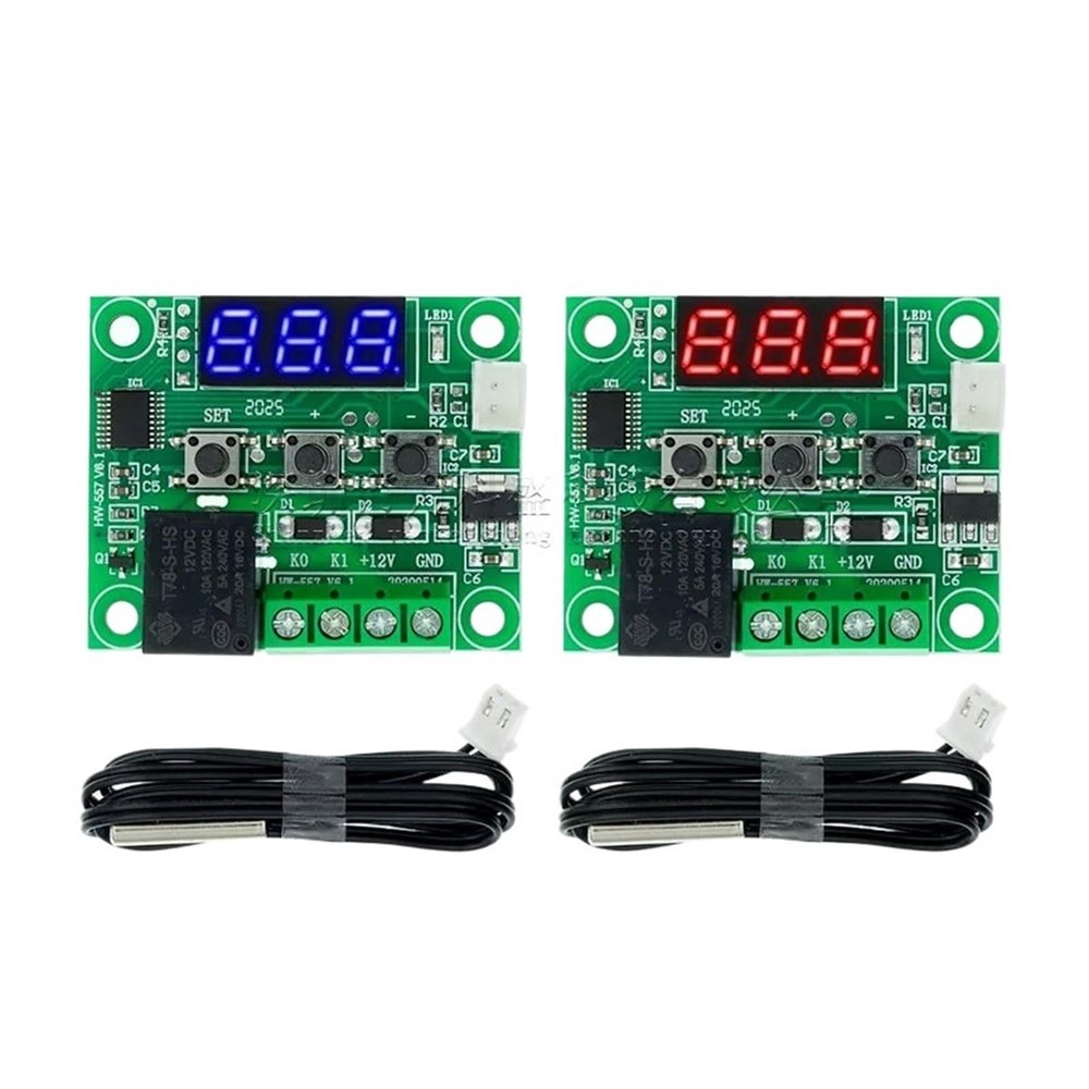L6AS0F7 50pcs Digital Display Temperature Controller Temperature Control Switch W1209 Micro Temperature Control Board(12V Blue Light)