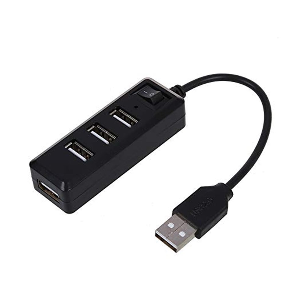4-Port USB 2.0 Laptop High-Speed Hub Switch LED Light