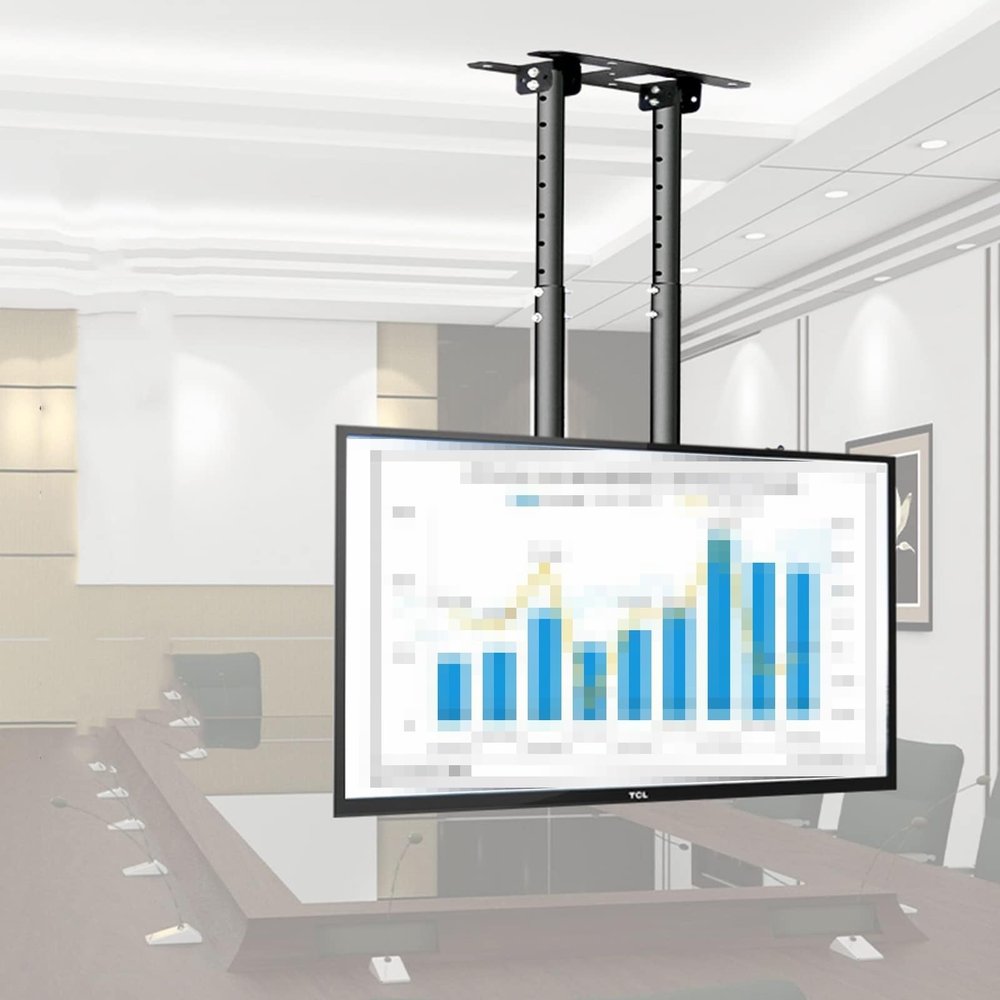 Adjustable Ceiling TV Mount Bracket,Tilt TV Ceiling Mount,Fits 55-100 Inch LED Flat Panel Display,3/-20 Angle Adjustment,Max VESA 900x400mm,Double Pole Hanging TV Bracket,One Color,55,100in tv