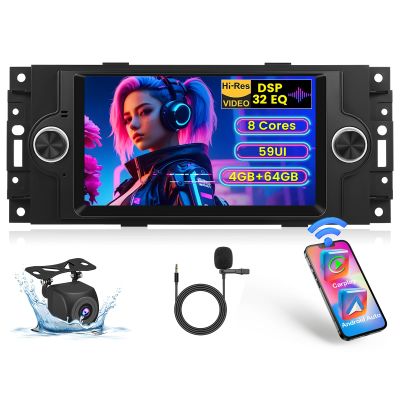 [8Core 4+64GB] Inefala Android 15 Car Stereo for Dodge Ram 1500/2500/3500 (2006-2008), Dodge Durango (2005-2008), Jeep Grand Cherokee (2005-2009)6.2" HD Touchscreen with CarPlay Android Auto GPS WiFi