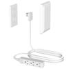 Flat Plug Power Strip Wall Outlet, 3 AC Outlets, Ultra Thin Extension Cord, Multi Socket Extender for Home Office, Dorm Room Essentials for Girls and Boys (White 8ft) view 1