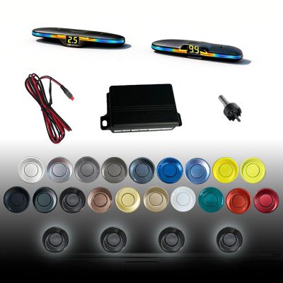 New Feature Rear Parking Sensor with Selectable Distance in Feet, Bidirectional Display Options, and Customizable Numeric Orientation 19 Colors Sensor of Probes are Available for Selection(Black)