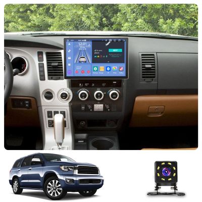 ASHOIH 13.3 Android 10 Car Stereo for Toyota Tundra 20072013 / Sequoia 20082018, Touch Screen GPS Navigation with Wireless CarPlay, Android Auto, Mirror Link, DSP and Backup Camera(Size:6+128)