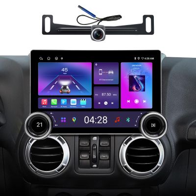 11.5" 2K QLED Android 13 Car Stereo for Jeep Wrangler JK (2007-2018) & Dodge Ram 1500 2500 (2009-2012) - 8-Core 6GB+128GB Wireless CarPlay Android Auto with Dual Physical Knobs, 2000x1200 Resolution
