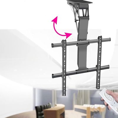 Electric TV Ceiling Mount - Tv Wall Mount,Fits 50-70/50-90 Inch TV Telescopic Auto Lifting TV Stand,With Remote Control Lift TV Stand,Hide Away 0-85 Flip Down Pitched Roof Mo,One Color,50,75inch TV