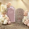 Cielito Mexico Fiesta Lindo Arched Stand Cover Bridal Shower Baptism Wedding Birthday Party Chiara Background,Elastic Spandex Fabric (RoseQuartz,6x2.6ft(HxW)) view 2