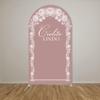 Cielito Mexico Fiesta Lindo Arched Stand Cover Bridal Shower Baptism Wedding Birthday Party Chiara Background,Elastic Spandex Fabric (RoseQuartz,6x2.6ft(HxW)) view 3