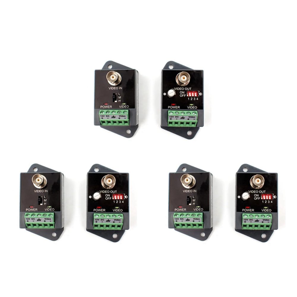 Cwmiibili 3X Single-Channel Active Video Balun for CCTV HD-TVI CVI AHD Active HD Video Transceiver