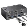 D3LX0Z1 KVM Switch 4 Monitors 2 Computers, USB 3.0 HDMI + DisplayPort 8K@30Hz/4k@144Hz for 2 Computer Share Four Monitor 4 USB 3.0(203DH-1,UK Plug) view 1