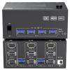 D3LX0Z1 KVM Switch 4 Monitors 2 Computers, USB 3.0 HDMI + DisplayPort 8K@30Hz/4k@144Hz for 2 Computer Share Four Monitor 4 USB 3.0(203DH-1,UK Plug) view 2