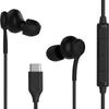 2025 New USB-C in-Ear Earbuds Stereo Headphones for Samsung Galaxy Z Fold6S24S23S22S21S20 Note 10 10+ - with Microphone and Volume Remote Type-C Connector-Black view 1