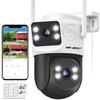 GENBOLT 4G LTE Cellular Security Camera Outdoor No WiFi, Dual Lens PoE Surveillance Camera CCTV with Sim Card, 24/7 Recording Plug in Wired IP Cam with Auto Tracking Human Detection view 1