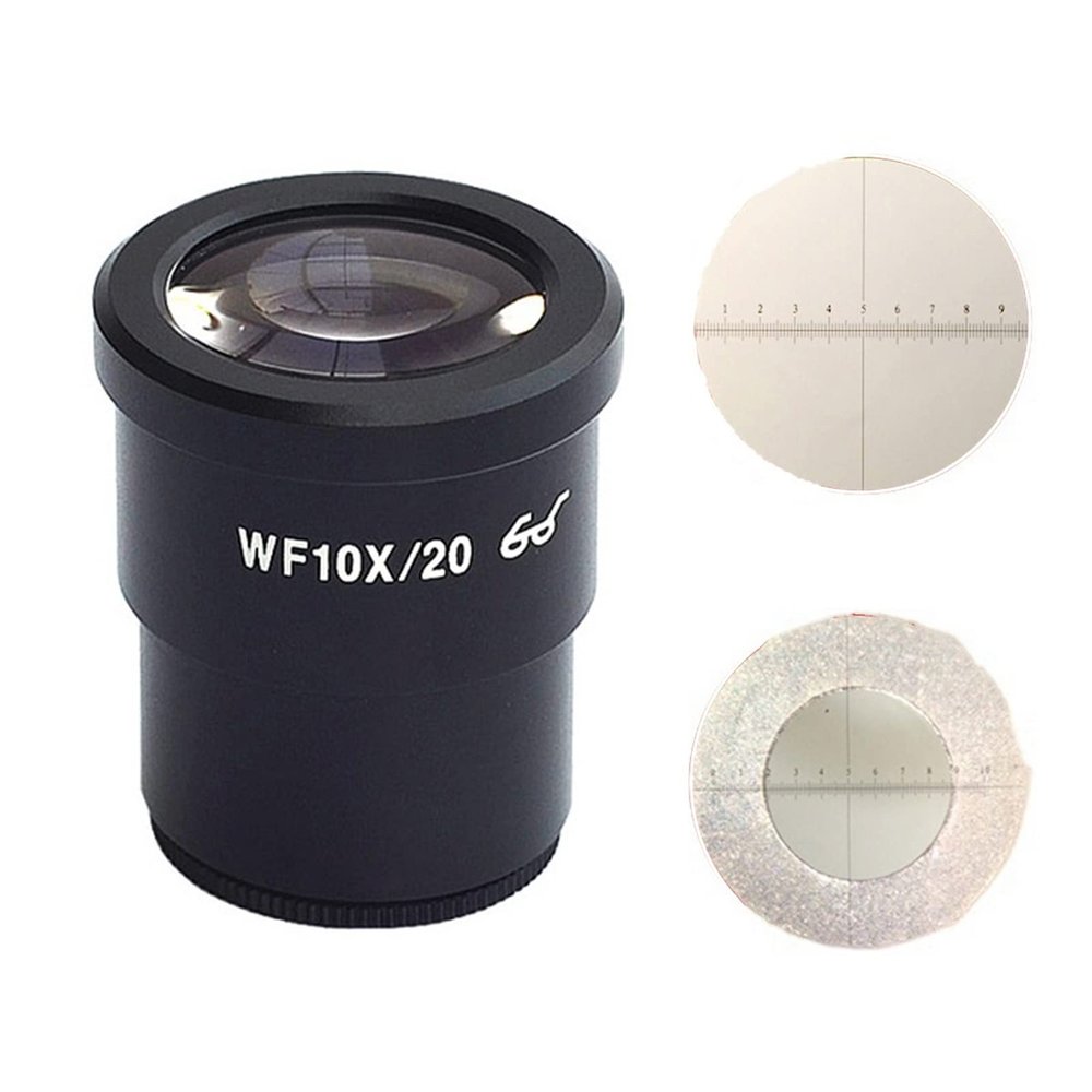 JOEBO Microscope Kit WF20X Biological Stereo Microscope Eyepiece with Scale Or Without Scale Microscope Lens Adapters(with Scale,Single One)