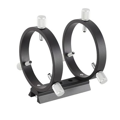 Black Finder Mount 42/50/60/68/80/90/102mm Three Point Astronomical Guide Ring 2 Rings 1 Plate 8 Screws(60)