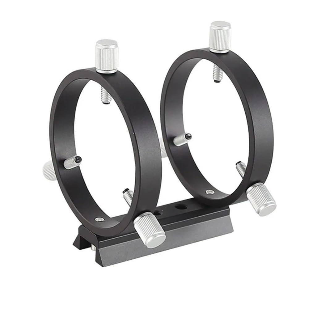 Black Finder Mount 42/50/60/68/80/90/102mm Three Point Astronomical Guide Ring 2 Rings 1 Plate 8 Screws(60)