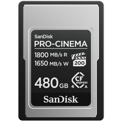 SANDISK 480GB PRO-Cinema CFexpress Type A, Up to 1800MB/s Read Speeds
