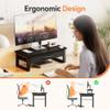 HEWORLIF Computer Monitor Stand Riser, Desk Organizers and Accessories with Drawer, 2-Tier Laptop Stand for Desk, Office Organizer Storage, Wood view 2