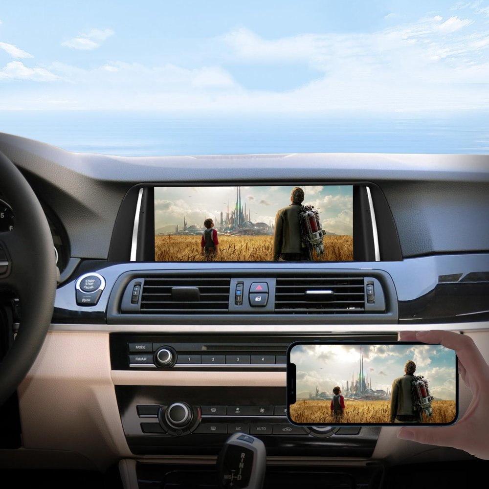 10.25" Android Radio for BMW 5 Series F10 F11 CIC NBT Touch Screen Compatible with Wireless Carplay Android Auto, Car Stereo Bluetooth Navigation Media Player GPS WiFi