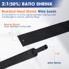 FOURUB 2:1 Heat shrinkable Braided Sleeving Fabric Wire Loom High Temp Heat Shrink Wiring Harness Abrasion Protector Cable Sleeve (1"-48ft) view 2