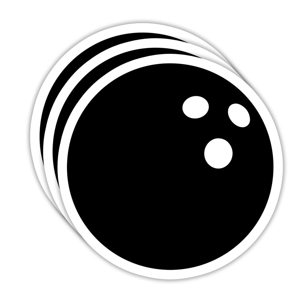 (3PCS) Bowling Stickers, Bowling Ball Waterproof Vinyl Decal for Bowlers, Sports Lovers, Laptop, Water Bottle, Tumbler, Scrapbook, Helmet Size 3" x 3"