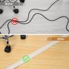 MECCANIXITY Floor Cord Cover 8ft, Extension Cord Hider for Floor Cable Management Wire Covers Protector Prevent Cable Trips 0.47" W x 0.24" H, Brown view 4