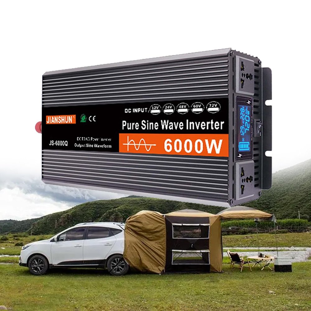 12V/24V to 220V Pure Sine Wave Inverter 3000W-6000W Peak Power Converter Dc to Ac with LCD Display, for Car Boat Truck Rv-24V