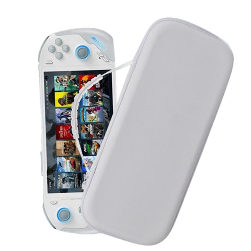 XYYORITRIX Carrying Case Compatible with ONEXPLAYER Onexfly F1 Pro, EVA Hard Protective Bag Leather Surface Waterproof and Dustproof Shockproof Impact (White)