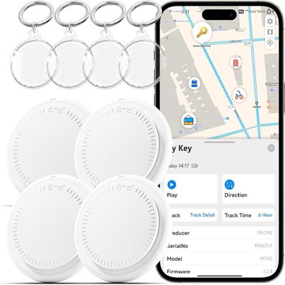 4 Packs Tracker Tags Smart Bluetooth Tracker Both iOS and Android Android GPS Tracker Tag with 4 Waterproof Keyrings Tag Locator Smart Tag for Keys,Suitcase,Wallet and More.